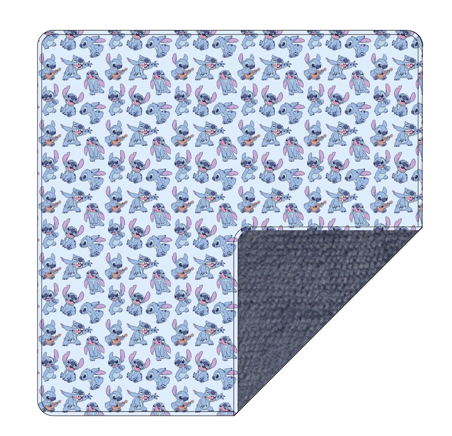 Blue Mischief (Ribbed): Velvet Plush Blanket