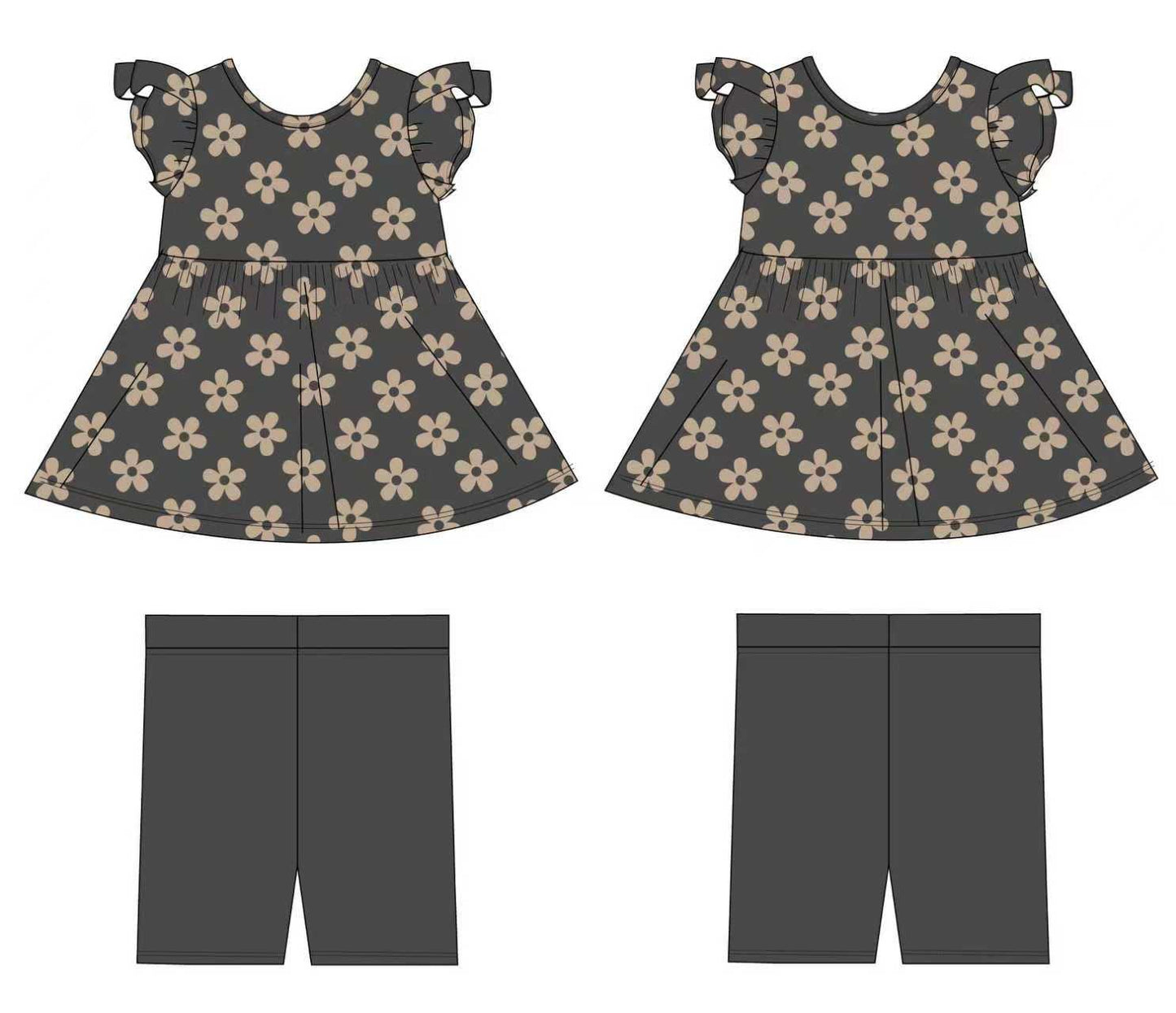 Bloom: Peplum Biker Short Set