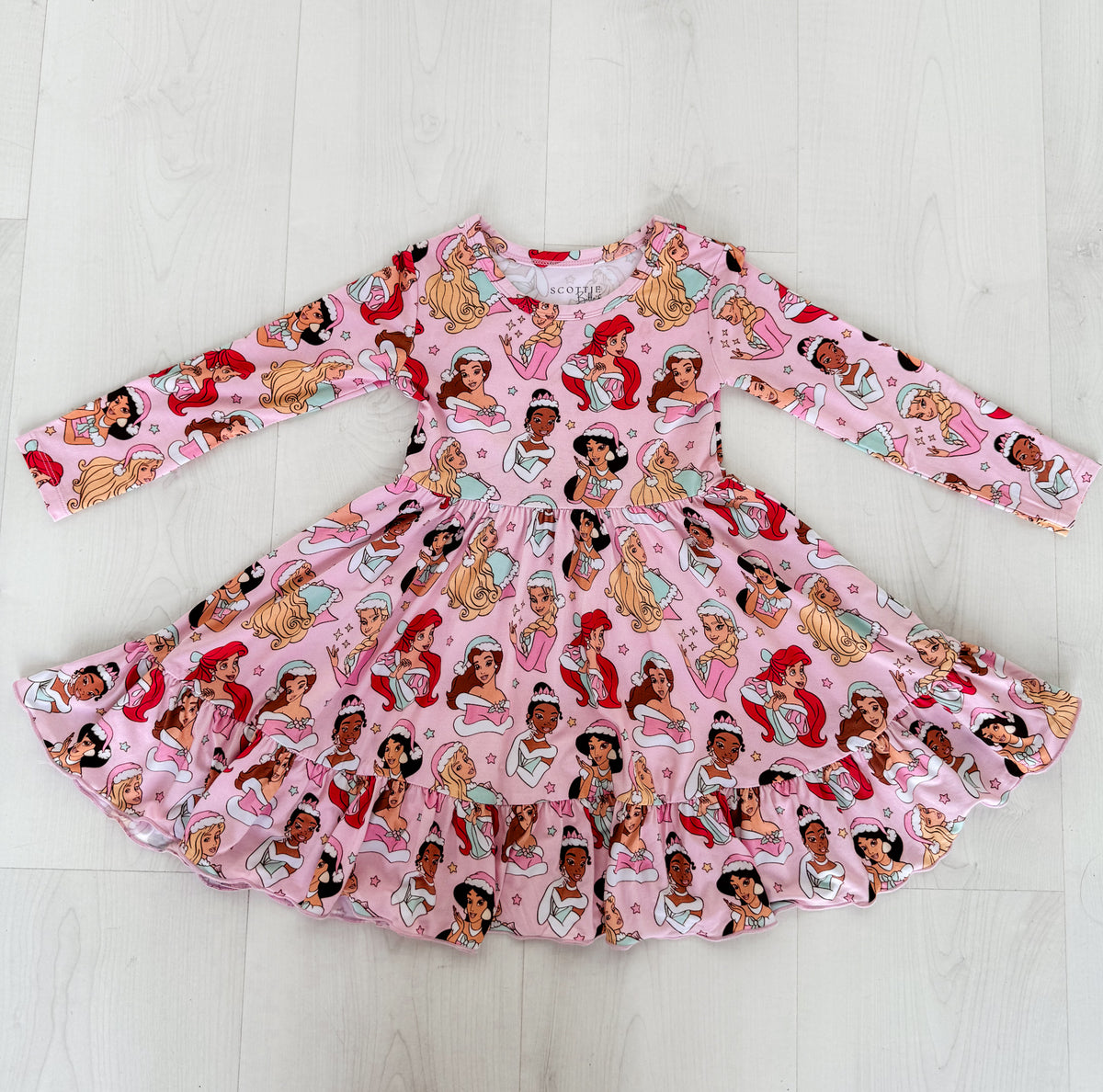 Royal Christmas: Long Sleeve Ruffle Dress