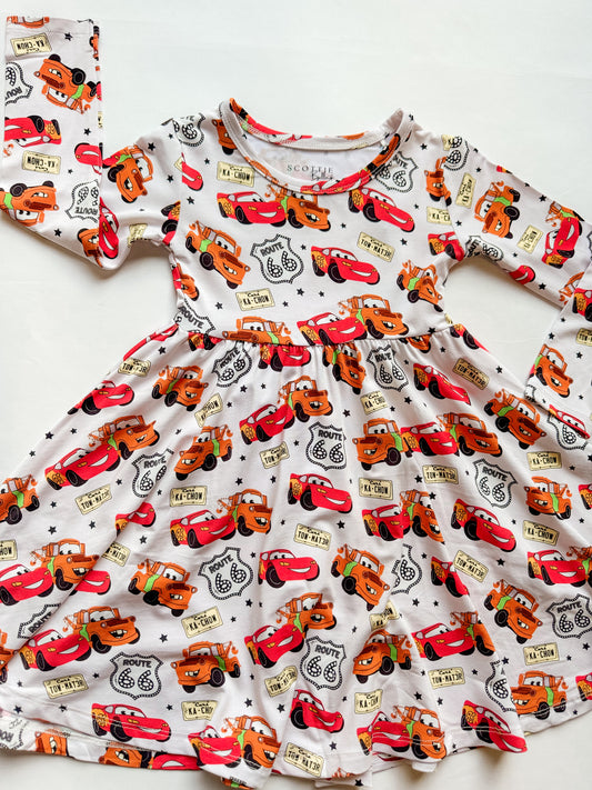 Route 66: Long Sleeve Skater Dress