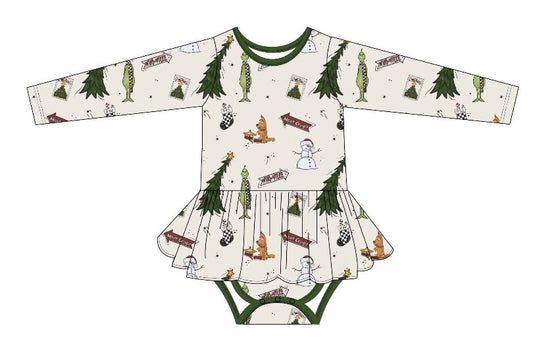 "Holiday Hooby Whaty" Bodysuit Dress