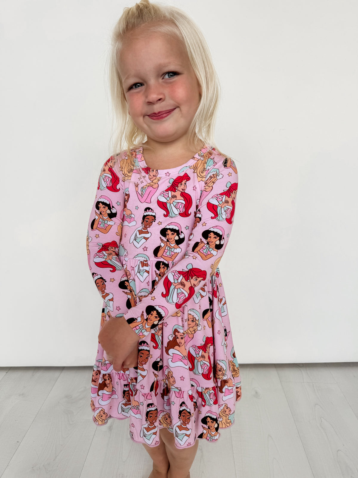 Royal Christmas: Long Sleeve Ruffle Dress