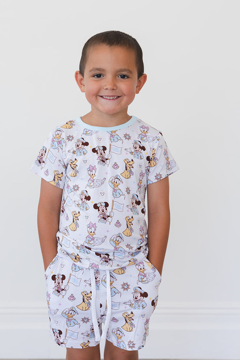 (BLUE) Adventure Ahoy - Pocket Short Set