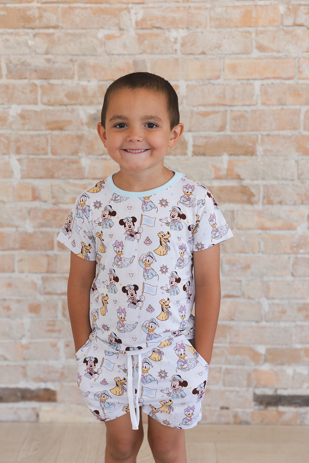 (BLUE) Adventure Ahoy - Pocket Short Set