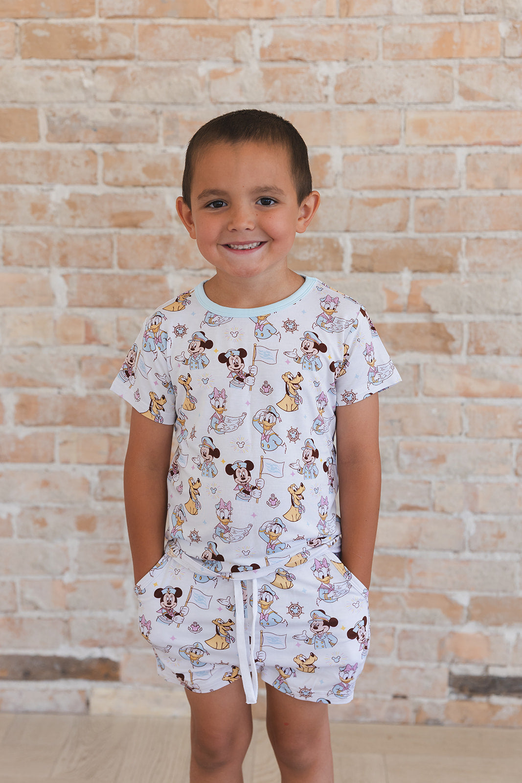 (BLUE) Adventure Ahoy - Pocket Short Set