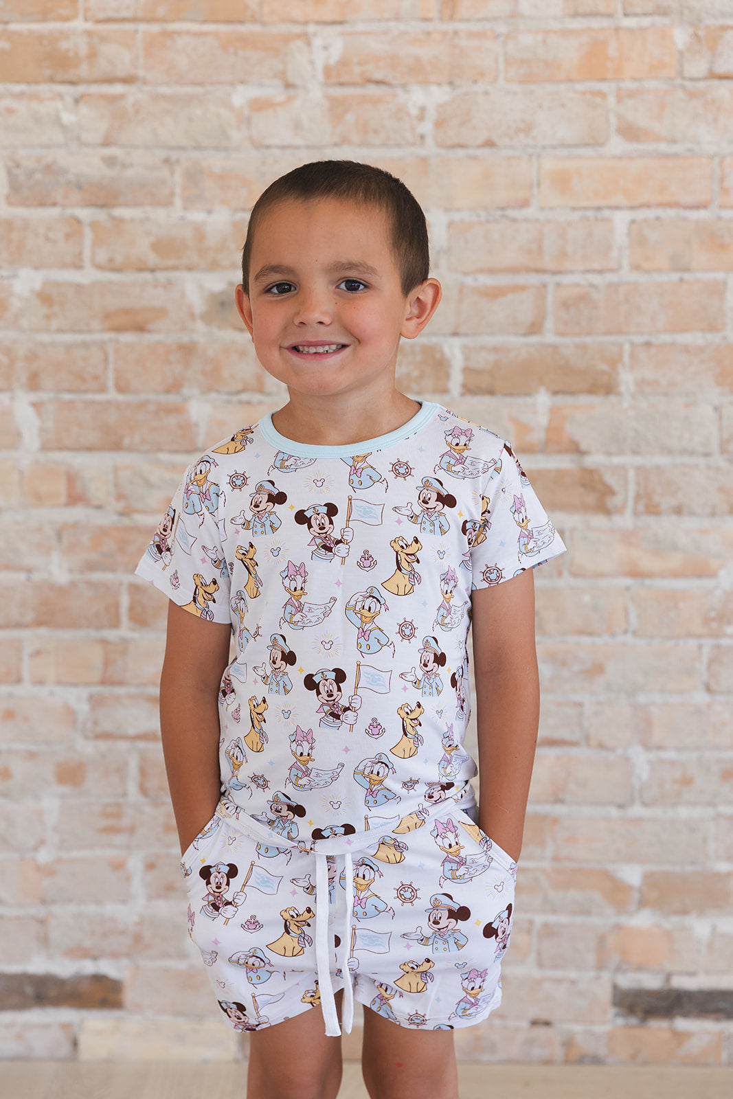 (BLUE) Adventure Ahoy - Pocket Short Set