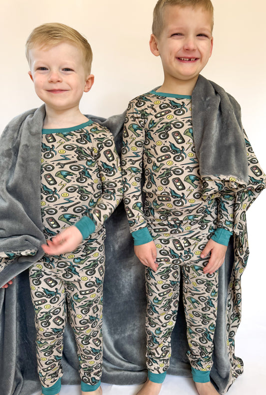 Moto Mayhem: 2 Piece Pajamas