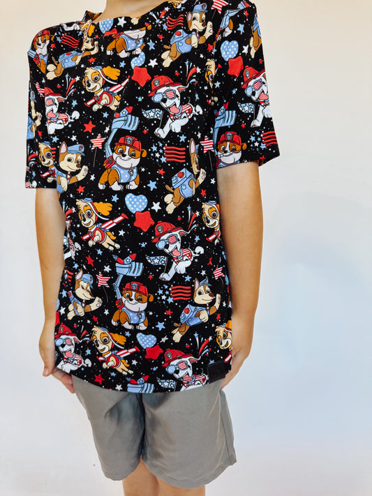 Essential T-Shirt: Red, Woof & Blue