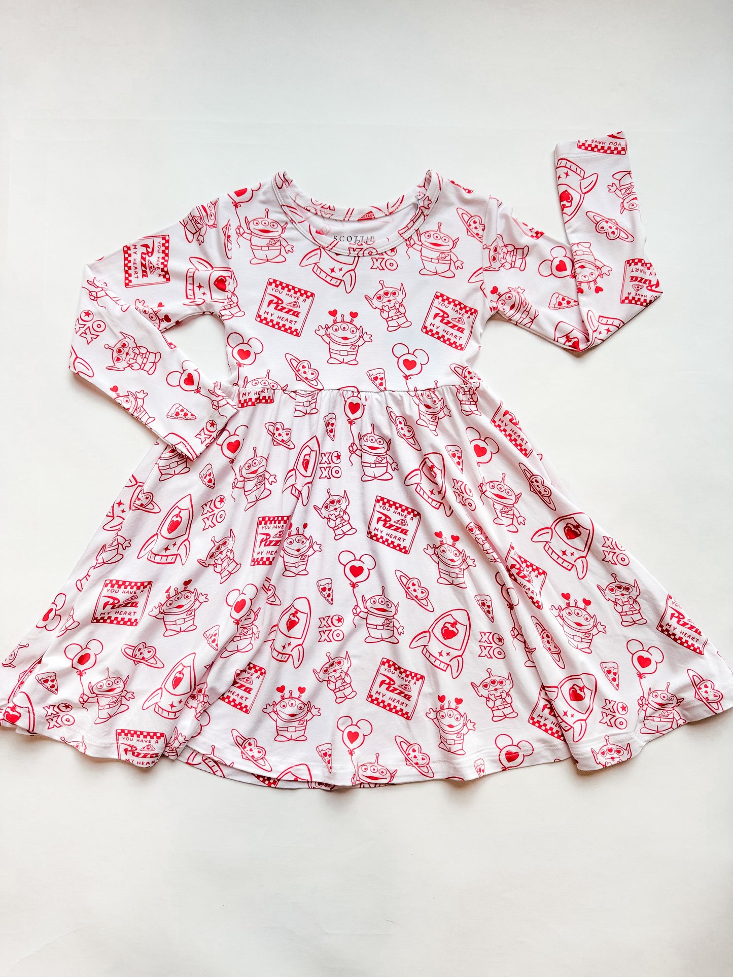 Pizza My Heart: Long Sleeve Skater Dress