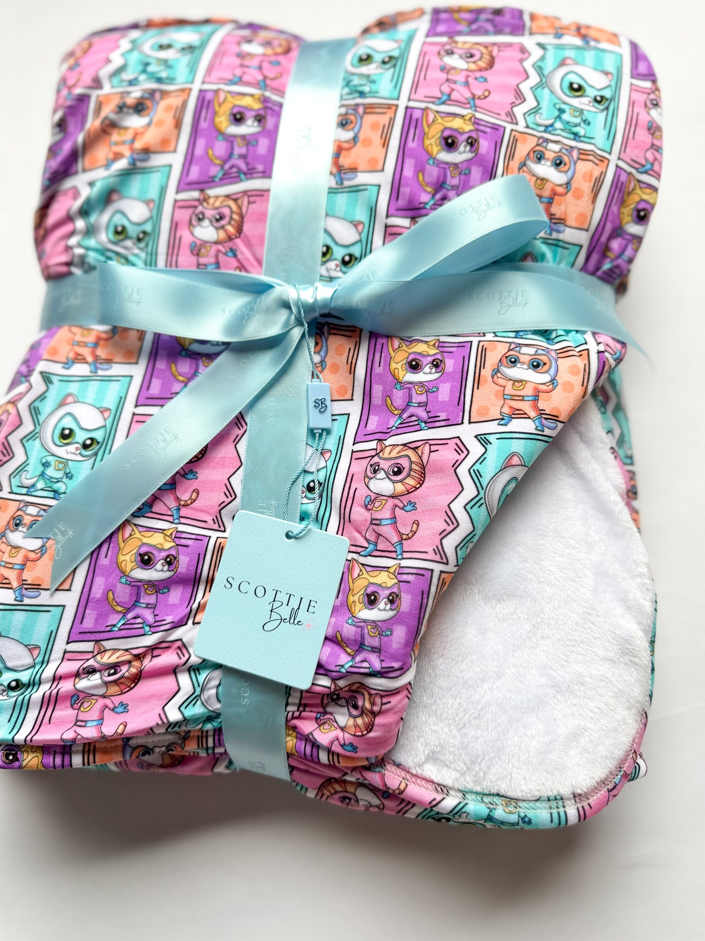 Purr-fect Heroes: Velvet Plush Blanket