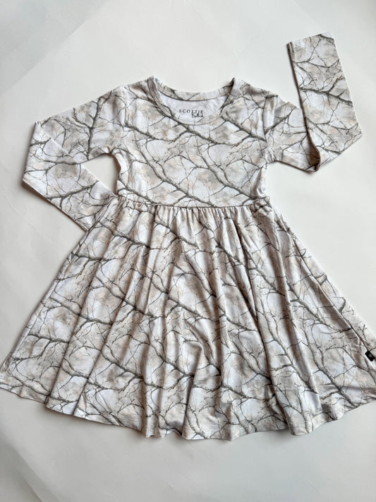 Whiteout: Long Sleeve Skater Dress