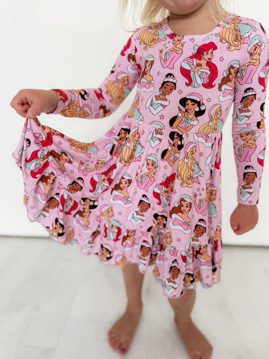Royal Christmas: Long Sleeve Ruffle Dress