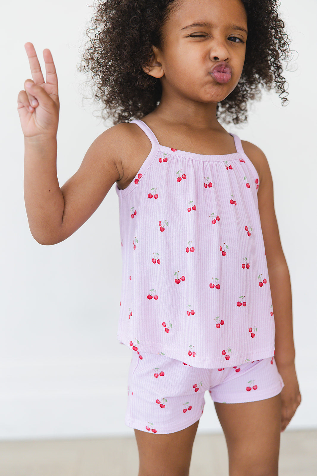 Cherry (ribbed) - Tank Short Set