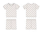 Nude Checker (ribbed) - Short Set